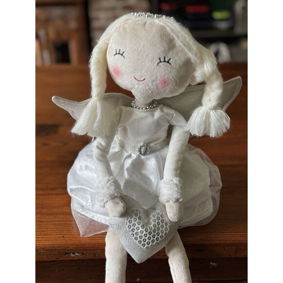 34th & PINE SNOW DOLL ANGEL BALLERINA w/HEART Shelf Sitter Sparkle 21" - Picture 2 of 10